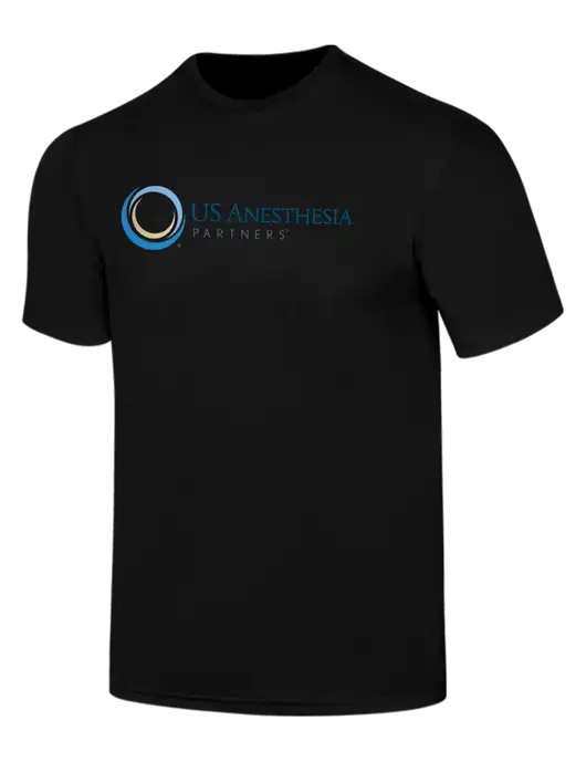 Simply Soft Black 4.5oz  Poly/Combed Ring Spun Cotton T-Shirt w/US Anesthesia Partners Logo