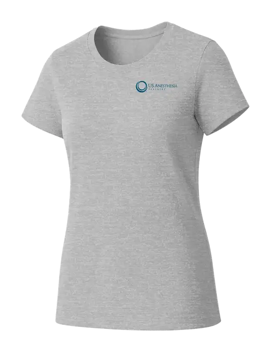 Womens Seriously Soft Light Heathered Grey T-Shirt w/US Anesthesia Partners Logo