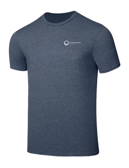Seriously Soft Heathered Navy T-Shirt w/US Anesthesia Partners Logo
