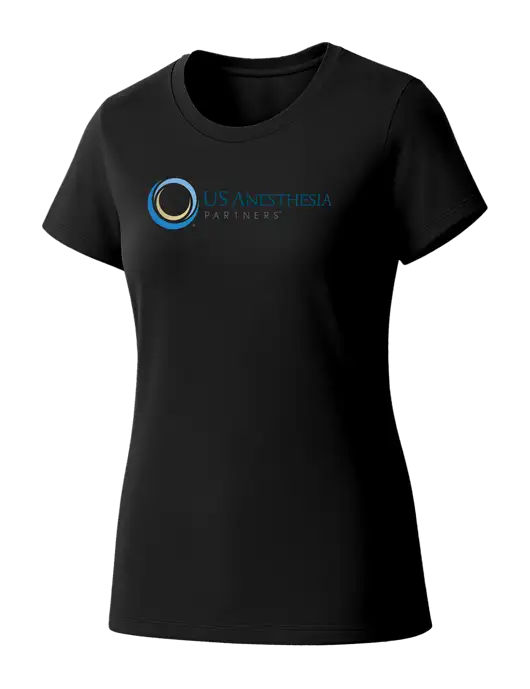 Womens Seriously Soft Black T-Shirt w/US Anesthesia Partners Logo