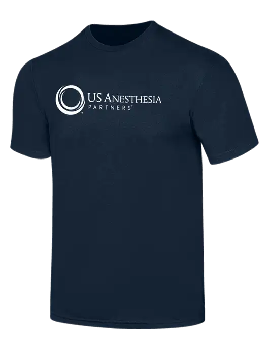 Simply Soft Navy 4.5oz  Poly/Combed Ring Spun Cotton T-Shirt w/US Anesthesia Partners Logo