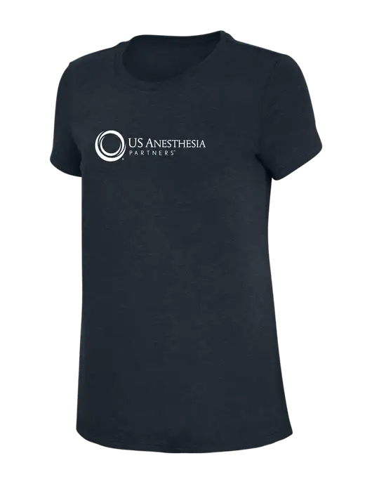 Womens Simply Soft Navy 4.5oz Poly/Combed Ring Spun Cotton T-Shirt w/US Anesthesia Partners Logo