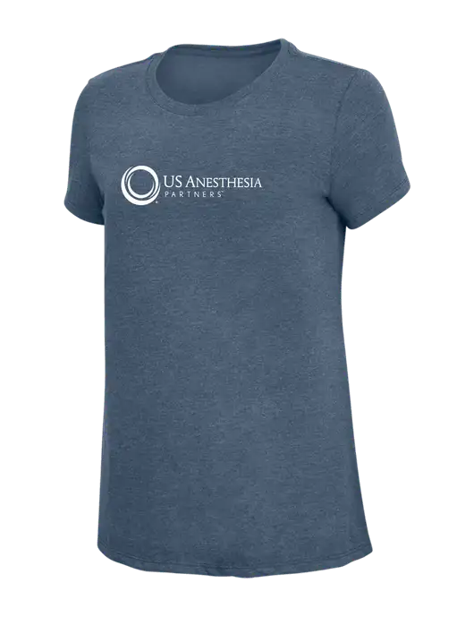 Womens Simply Soft Navy Frost 4.5oz  Poly/Combed Ring Spun Cotton T-Shirt w/US Anesthesia Partners Logo
