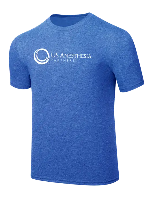 Simply Soft Royal Frost 4.5oz  Poly/Combed Ring Spun Cotton T-Shirt w/US Anesthesia Partners Logo