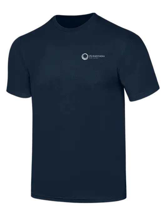 Simply Soft Navy 4.5oz  Poly/Combed Ring Spun Cotton T-Shirt w/US Anesthesia Partners Logo