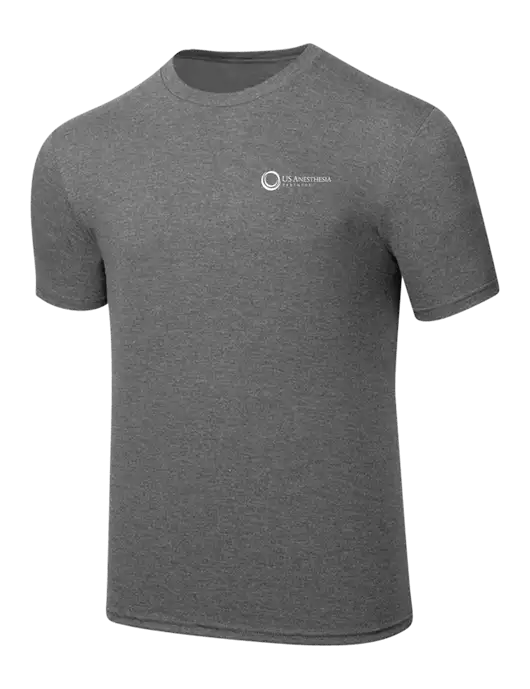 Simply Soft Heathered Medium Grey 4.5oz  Poly/Combed Ring Spun Cotton T-Shirt w/US Anesthesia Partners Logo