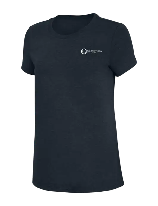 Womens Simply Soft Navy 4.5oz Poly/Combed Ring Spun Cotton T-Shirt w/US Anesthesia Partners Logo