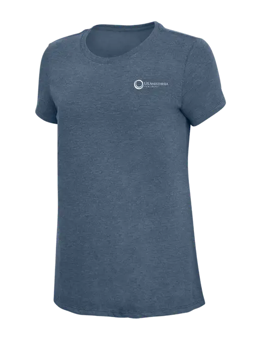 Womens Simply Soft Navy Frost 4.5oz  Poly/Combed Ring Spun Cotton T-Shirt w/US Anesthesia Partners Logo