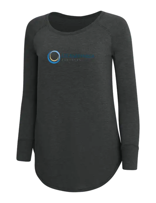 Womens Perfect Wide Collar Tunic Tri-Blend Black Frost 4.5 oz T-Shirt w/US Anesthesia Partners Logo