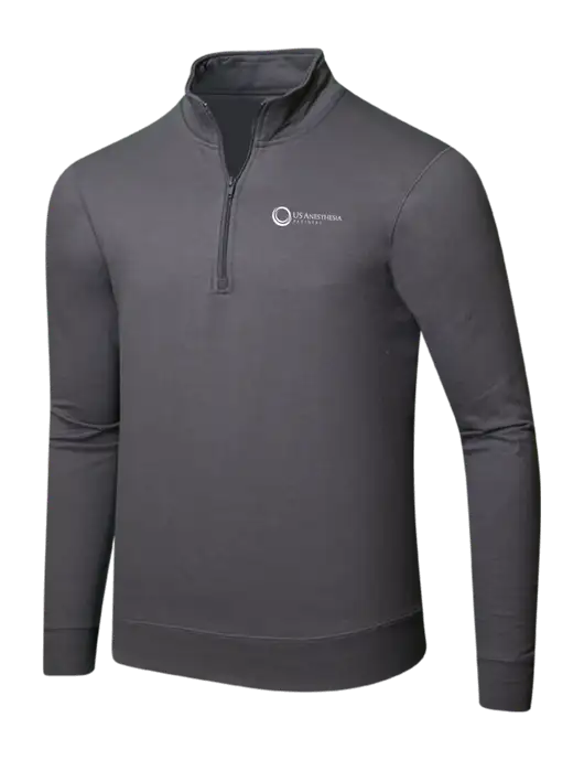 Charcoal 8.5 oz Ring Spun 1/4 Zip Pullover Sweatshirt w/US Anesthesia Partners Logo