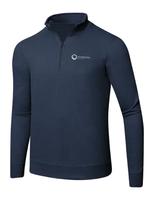 Team Navy 8.5 oz Ring Spun 1/4 Zip Pullover Sweatshirt w/US Anesthesia Partners Logo
