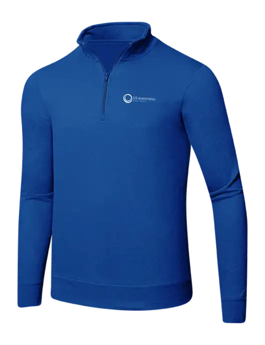 True Royal 8.5 oz Ring Spun 1/4 Zip Pullover Sweatshirt w/US Anesthesia Partners Logo