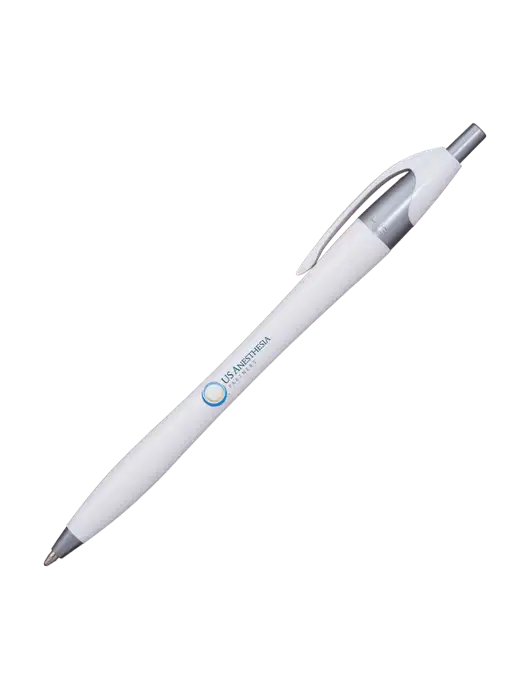 Novella White/Silver Shimmer Pen - Blue Ink w/US Anesthesia Partners Logo