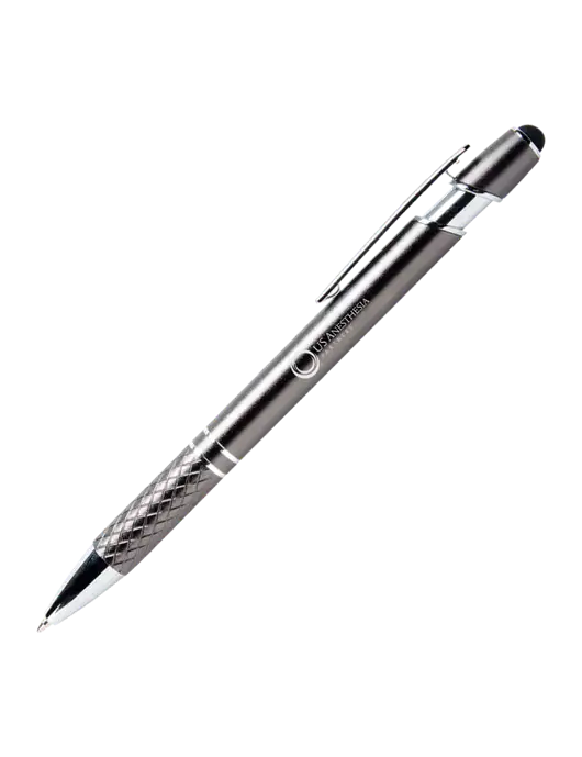 Valencia Gunmetal Stylus Pen - Black Ink w/US Anesthesia Partners Logo