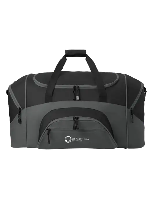 Standard Colorblock Black/Dark Grey Sport Duffel w/US Anesthesia Partners Logo