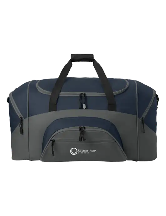 Standard Colorblock Navy/Dark Grey Sport Duffel w/US Anesthesia Partners Logo