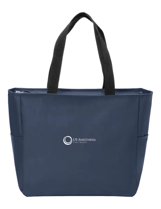 Everyday Navy Zip Tote  w/US Anesthesia Partners Logo