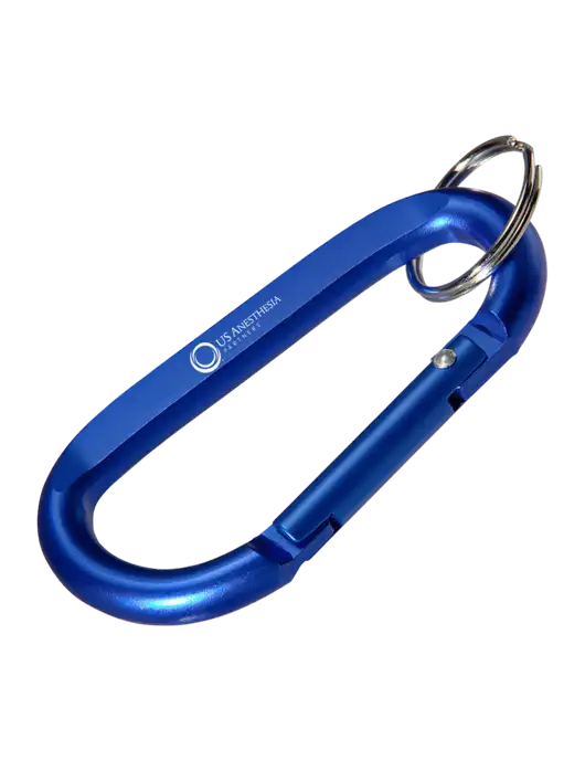 Blue Carabiner & Key Ring w/US Anesthesia Partners Logo