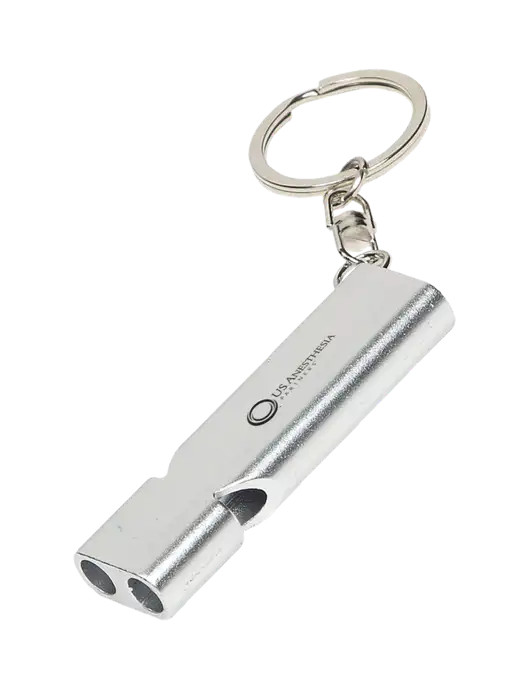 Quick Alert Silver Safety Whistle w/US Anesthesia Partners Logo