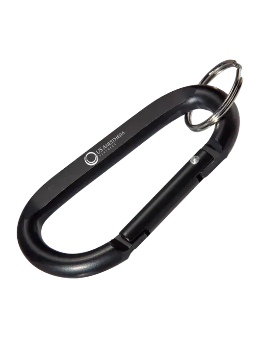 Black Carabiner & Key Ring w/US Anesthesia Partners Logo