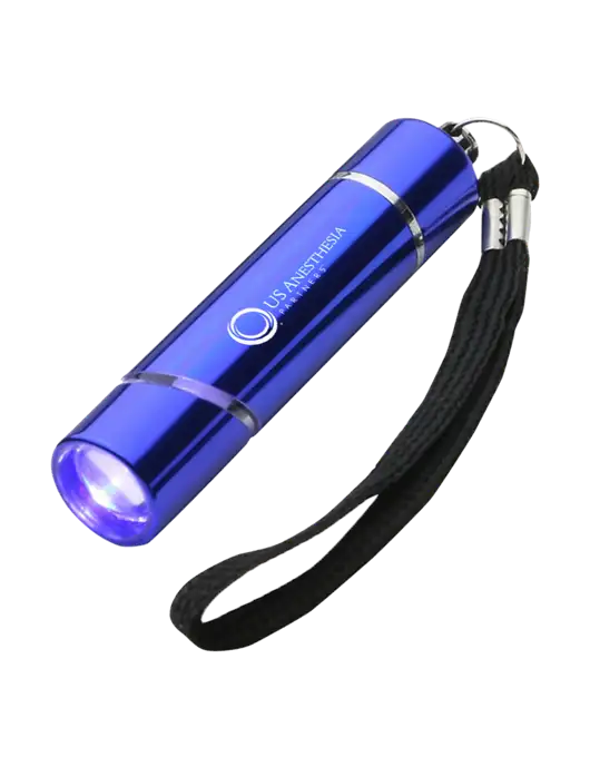 Blue Aluminum Scope LED Flashlight w/US Anesthesia Partners Logo