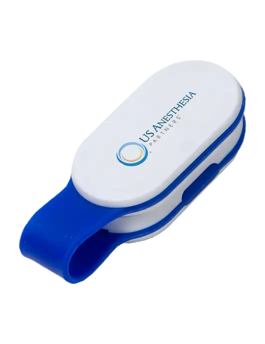 Magna Clip Blue Personal Safety Light w/US Anesthesia Partners Logo