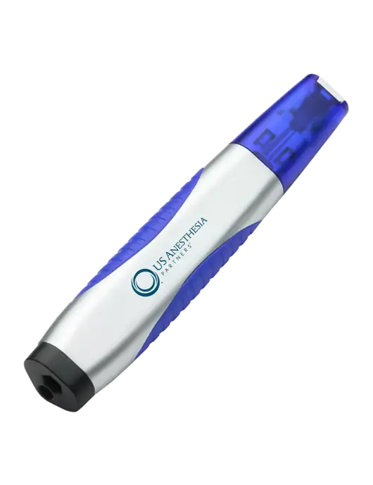 Silver/Blue Level Light Screwdriver Pen w/US Anesthesia Partners Logo