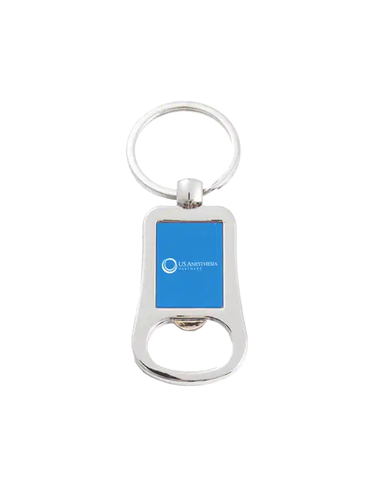 Silver & Blue Bottle Opener Keychain w/US Anesthesia Partners Logo