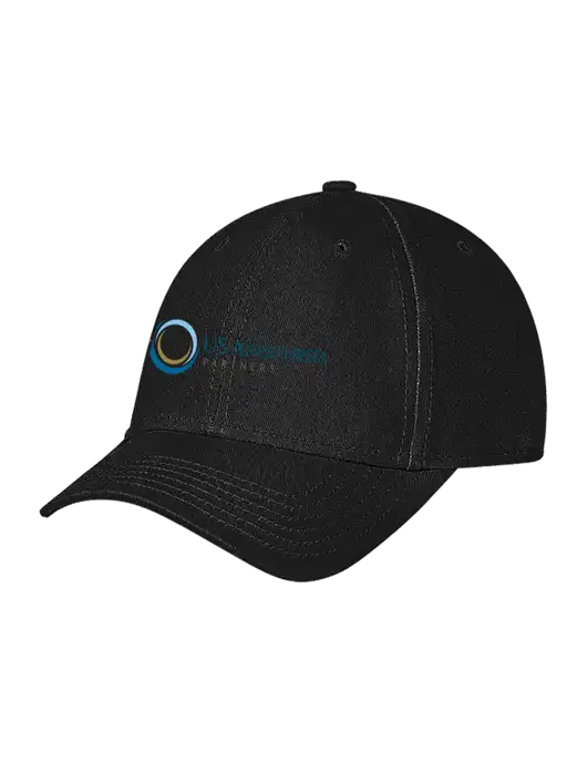 Black Structured Soft Snap Closure Hook & Loop Cap w/US Anesthesia Partners Logo