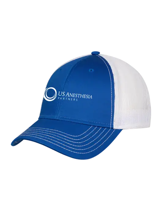 Royal & White Mesh Trucker Cap Snap Back w/US Anesthesia Partners Logo