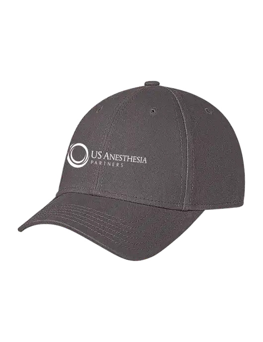 Medium Dark Grey Structured Soft Snap Closure Hook & Loop Cap w/US Anesthesia Partners Logo
