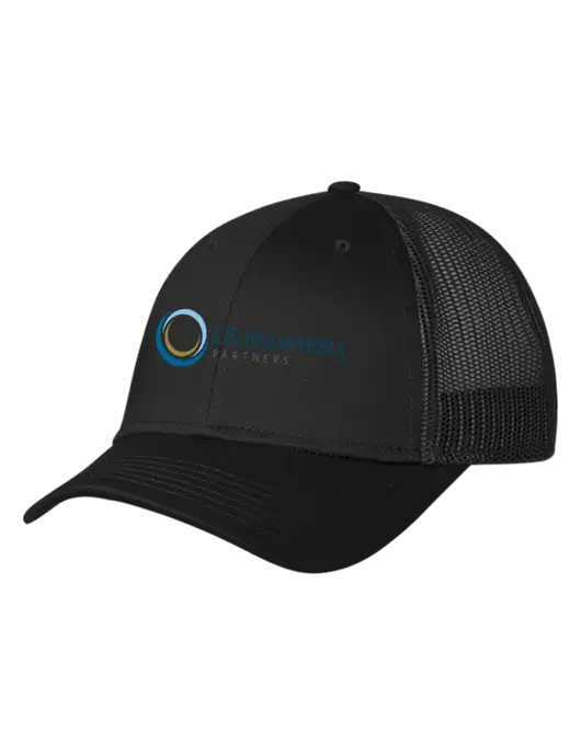 Black Mesh Trucker Cap Snap Back w/US Anesthesia Partners Logo