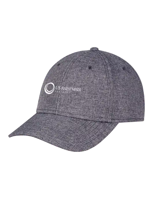 Heather Charcoal Structured Linen Look Cap Hook & Loop w/US Anesthesia Partners Logo