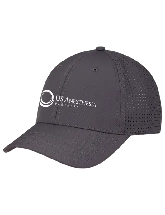 Charcoal Performance Stretchable Cap Hook & Loop w/US Anesthesia Partners Logo