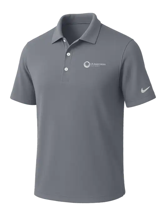 NIKE Medium Grey Dri-Fit Micro Pique Polo w/US Anesthesia Partners Logo