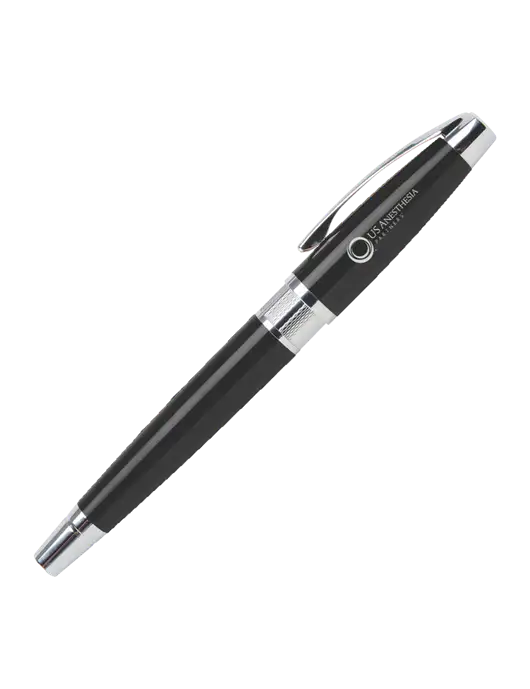 Masscotti Black Rollerball Pen - Black Ink w/US Anesthesia Partners Logo