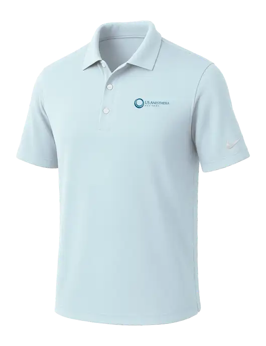 NIKE Very Light Blue Dri-Fit Micro Pique Polo w/US Anesthesia Partners Logo