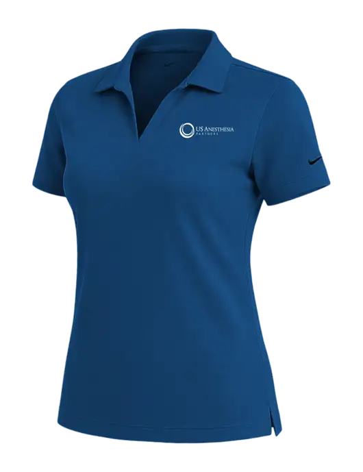 NIKE Dark Royal Womens Dri-Fit Micro Pique Polo w/US Anesthesia Partners Logo