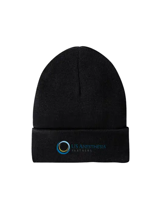 Recycled Black Beanie w/US Anesthesia Partners Logo