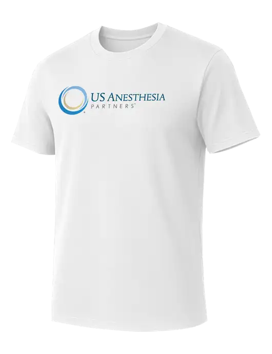 Allmade Bright White Organic Cotton Tee w/US Anesthesia Partners Logo