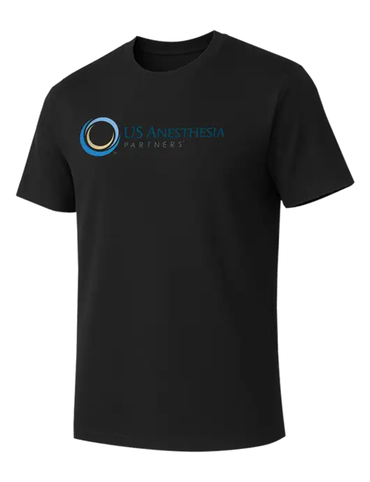 Allmade Deep Black Organic Cotton Tee w/US Anesthesia Partners Logo