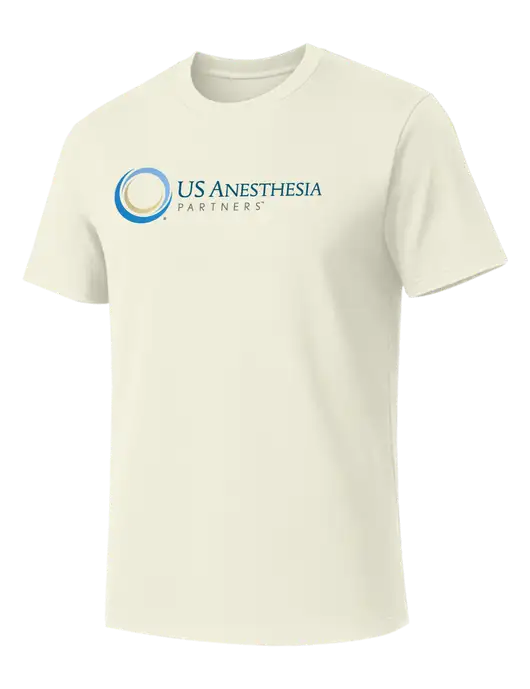 Allmade White Sand Organic Cotton Tee w/US Anesthesia Partners Logo