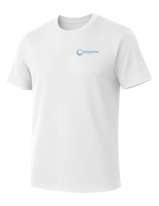 Allmade Bright White Organic Cotton Tee w/US Anesthesia Partners Logo