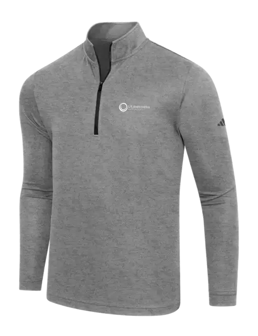 Adidas Black Heather  Lightweight Quarter Zip Pullover w/US Anesthesia Partners Logo
