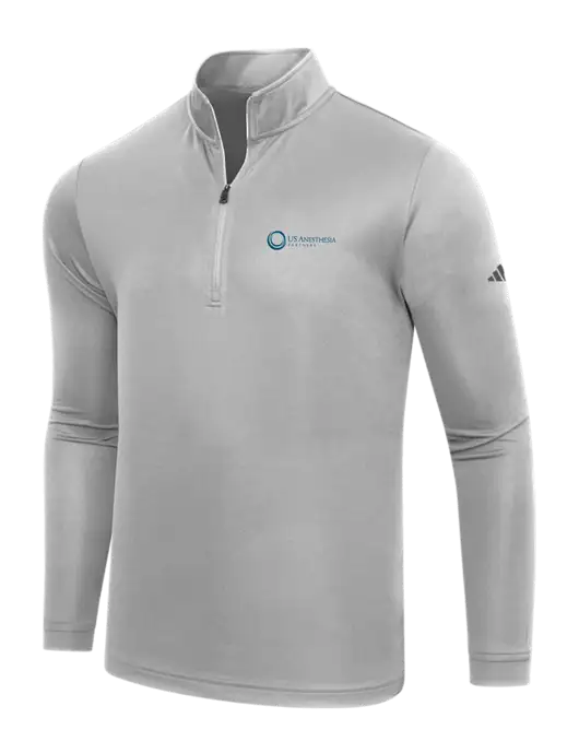 Adidas Medium Grey  Lightweight Quarter Zip Pullover w/US Anesthesia Partners Logo