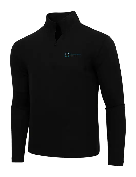 Adidas  Black Melange 3 Stripes Quarter Zip Sweater w/US Anesthesia Partners Logo