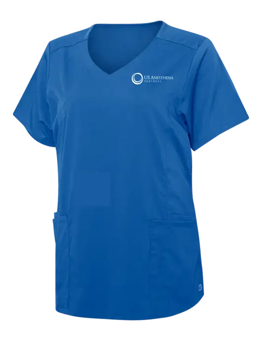 Wink Royal Womens Premiere Flex Mock Wrap Top w/US Anesthesia Partners Logo