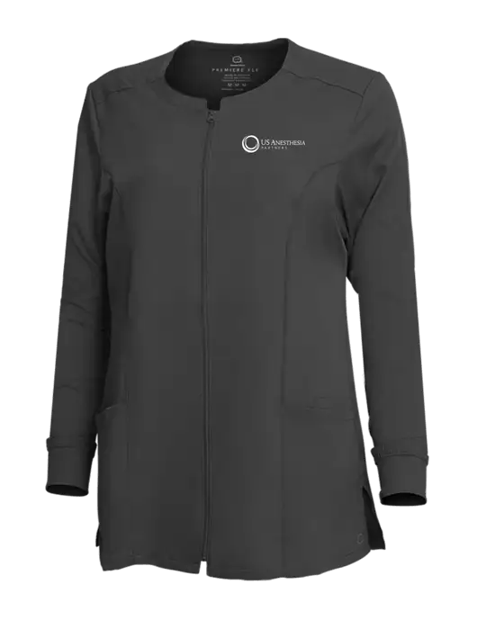 Wink Pewter Womens Premiere Flex Full-Zip Scrub Jacket w/US Anesthesia Partners Logo