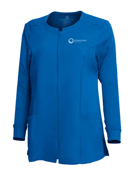 Wink Royal Womens Premiere Flex Full-Zip Scrub Jacket w/US Anesthesia Partners Logo