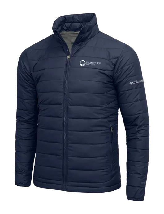 Columbia Navy Powder Lite Jacket w/US Anesthesia Partners Logo